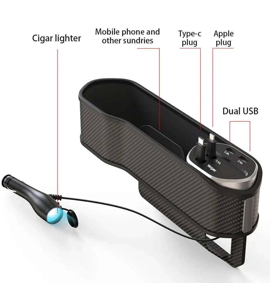 Car Seat Gap Organizer with Wireless Charging and Storage Box-Ordinary Type