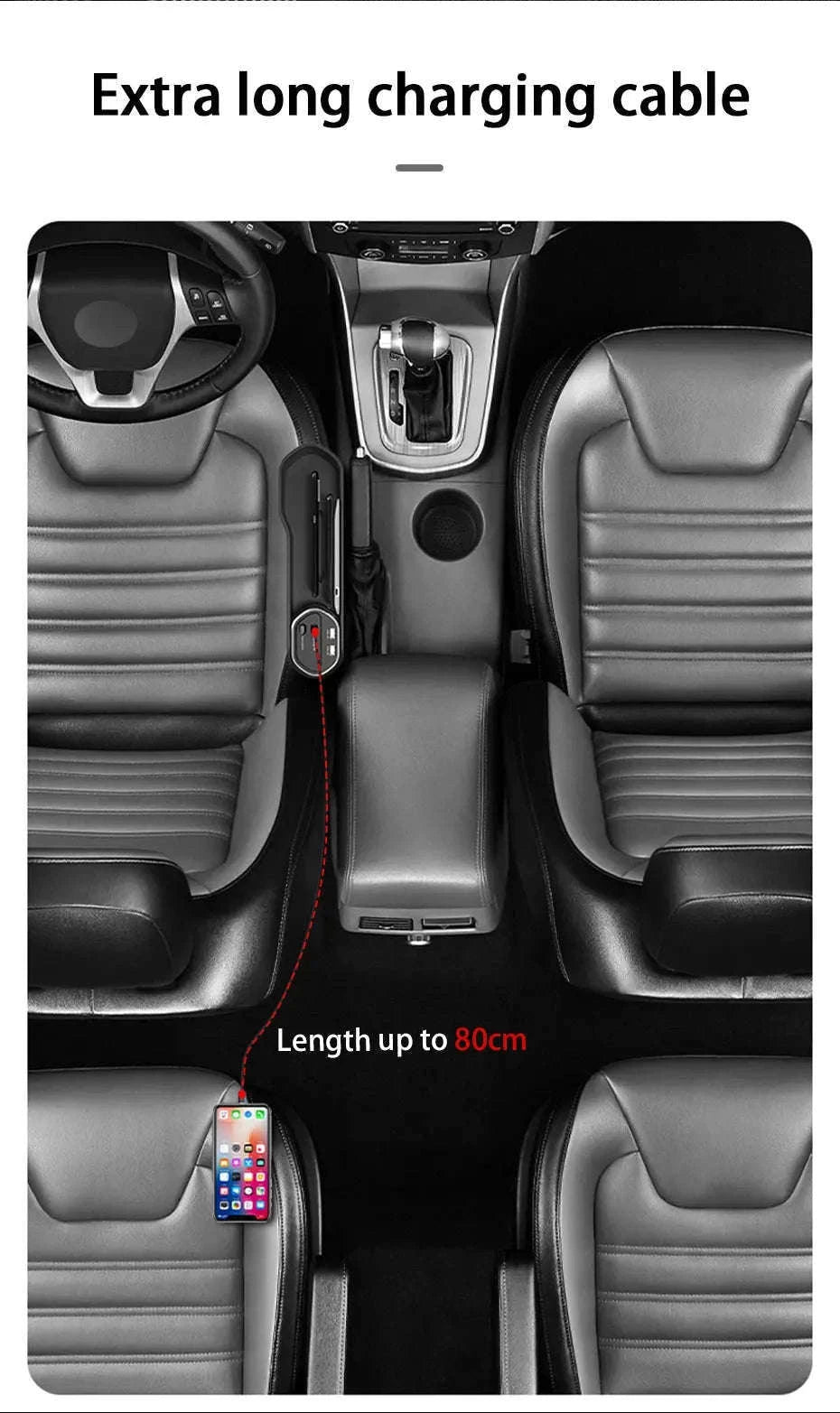 Car Seat Gap Organizer with Wireless Charging and Storage Box-Ordinary Type