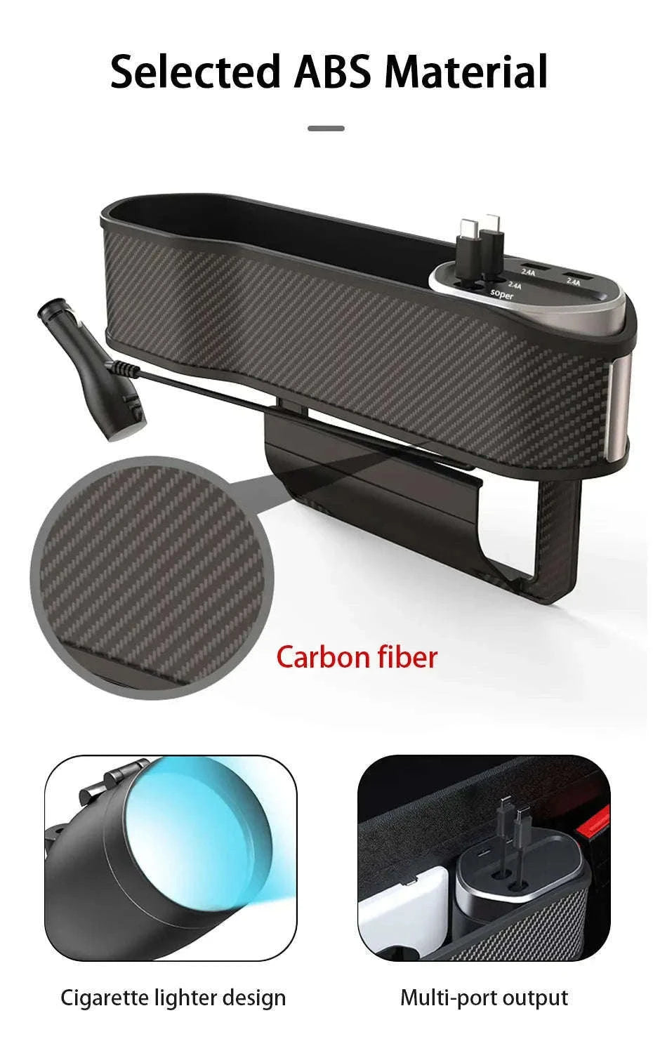 Car Seat Gap Organizer with Wireless Charging and Storage Box-Ordinary Type
