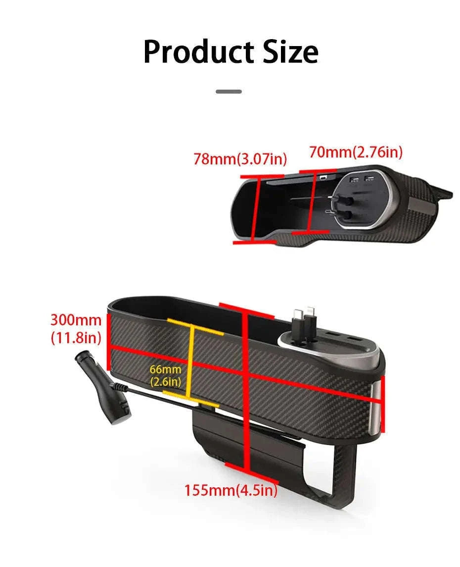 Car Seat Gap Organizer with Wireless Charging and Storage Box-Ordinary Type