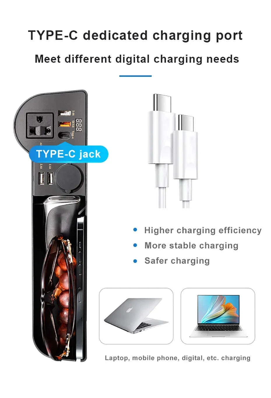 Car Seat Gap Storage Box with Power Adapter-1PC