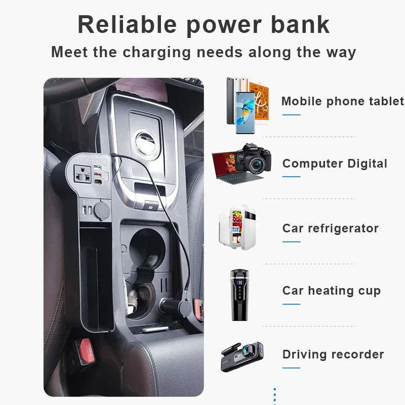 Car Seat Gap Storage Box with Power Adapter-1PC