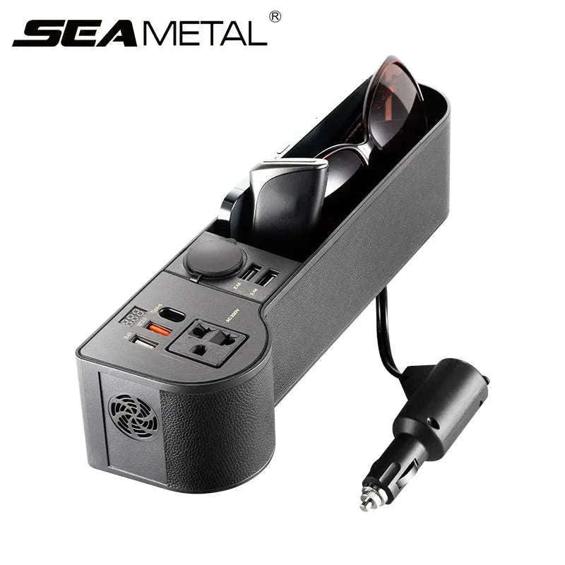 Car Seat Gap Storage Box with Power Adapter-1PC