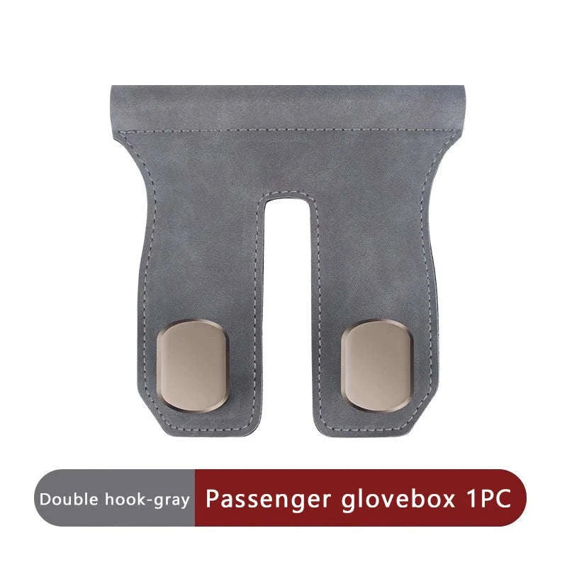 Car Seat Hook Hanger for Bag, 15kg Capacity, Suede and Alloy-Dual hooks-black
