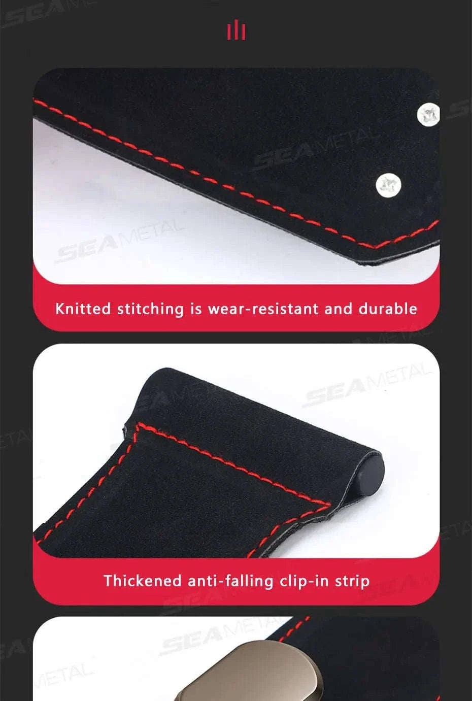 Car Seat Hook Hanger for Bag, 15kg Capacity, Suede and Alloy-Dual hooks-black