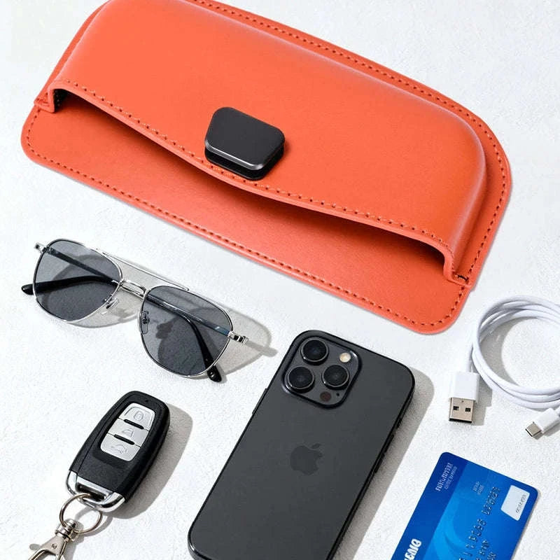 Car Seat Side Organizer with Glasses Storage-Pu leather