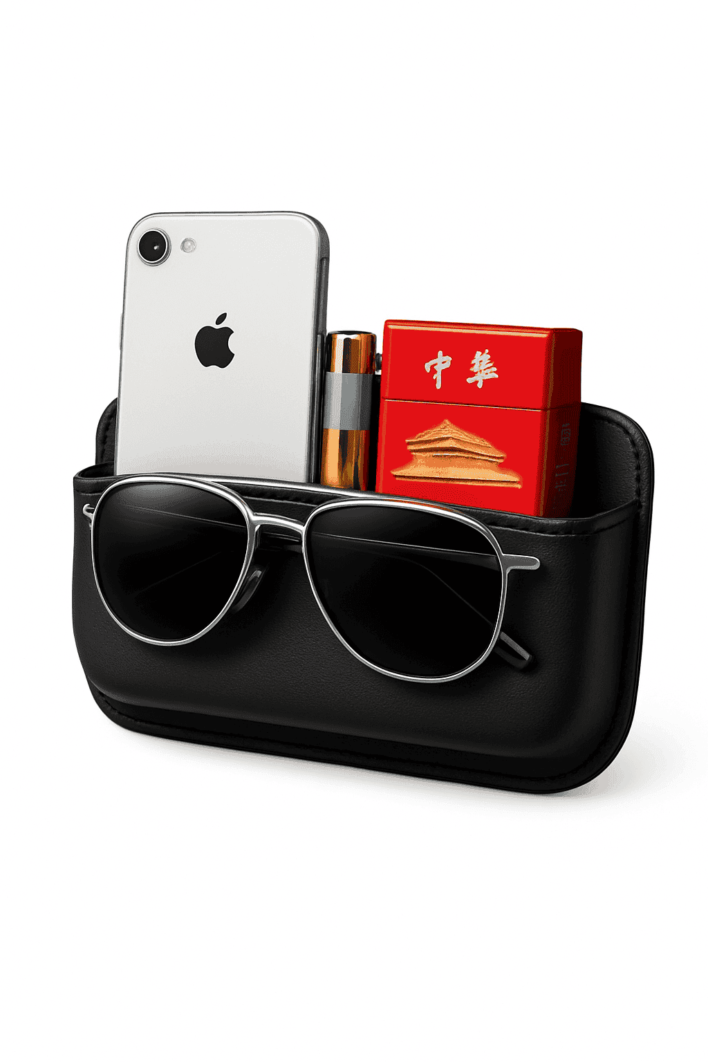 Car Seat Side Organizer with Glasses Storage-Pu leather