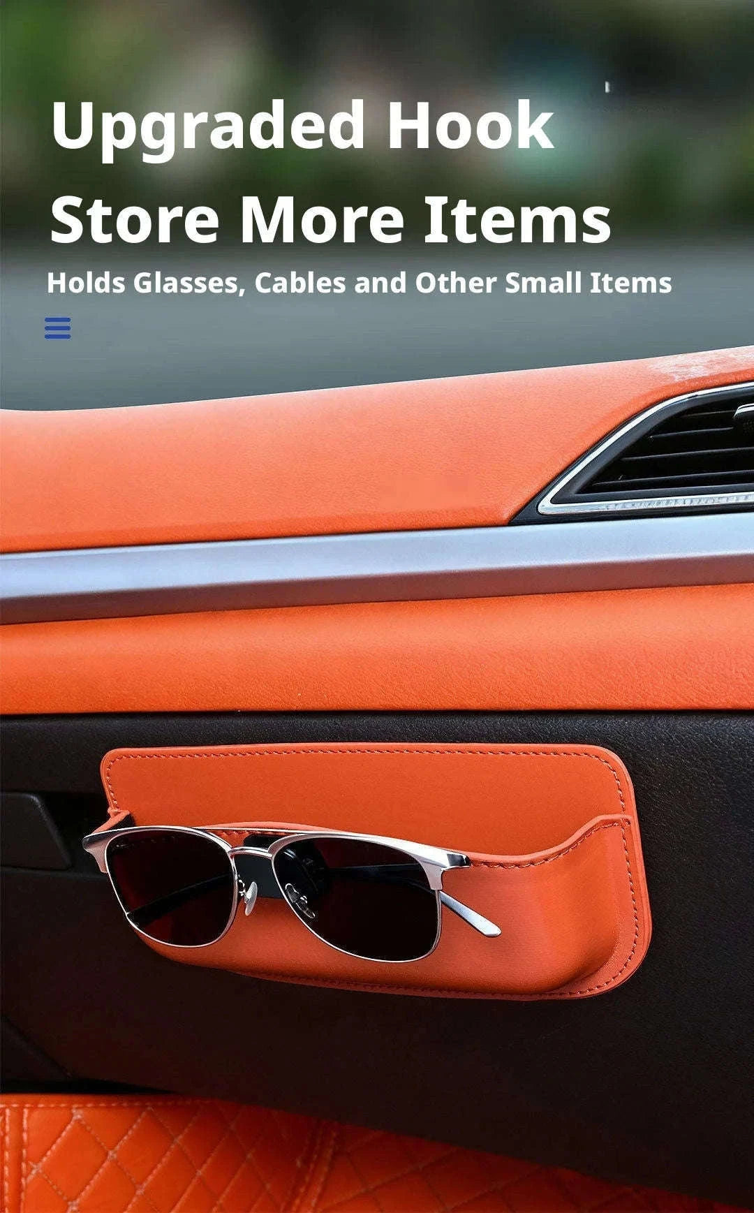 Car Seat Side Organizer with Glasses Storage-Pu leather