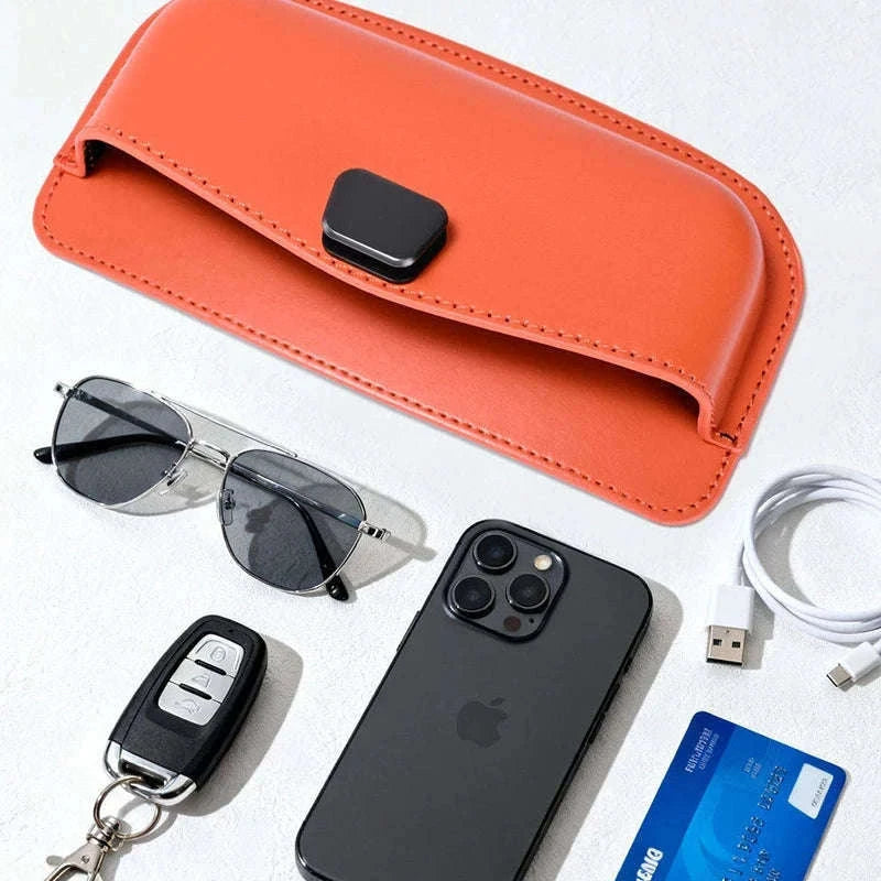 Car Seat Side Organizer with Glasses Storage-Pu leather