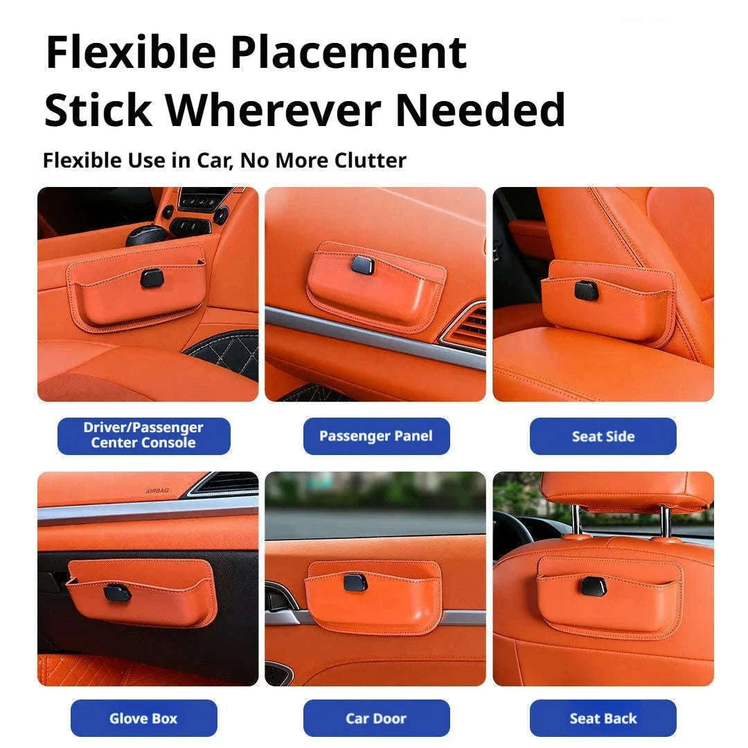 Car Seat Side Organizer with Glasses Storage-Pu leather