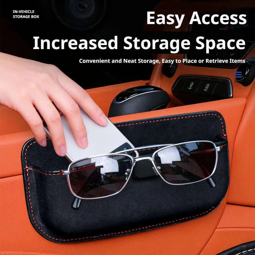 Car Seat Side Organizer with Glasses Storage-Pu leather