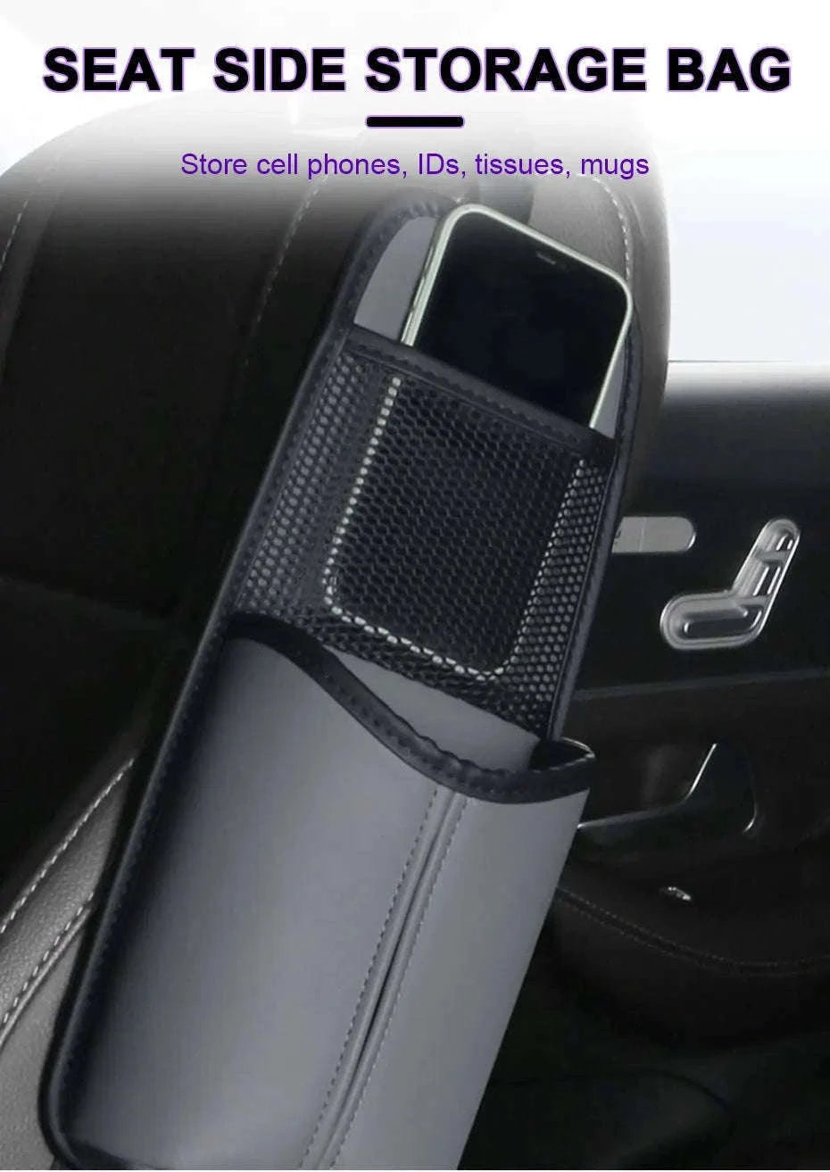 Car Seat Side Storage Bag with Tissue Holder-GRAY