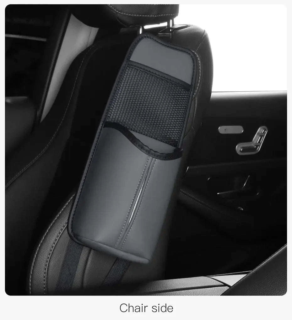 Car Seat Side Storage Bag with Tissue Holder-GRAY