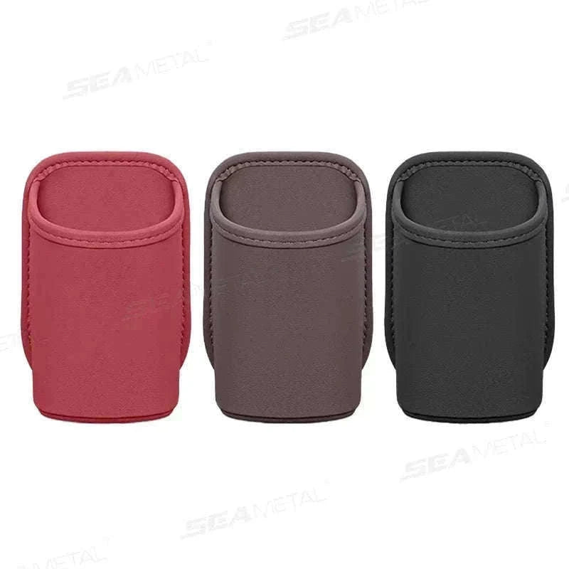 Car Side Door Cup Holder Wear-Resistant Waterproof PU Leather Drink Rack-Wine