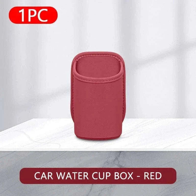 Car Side Door Cup Holder Wear-Resistant Waterproof PU Leather Drink Rack-Wine