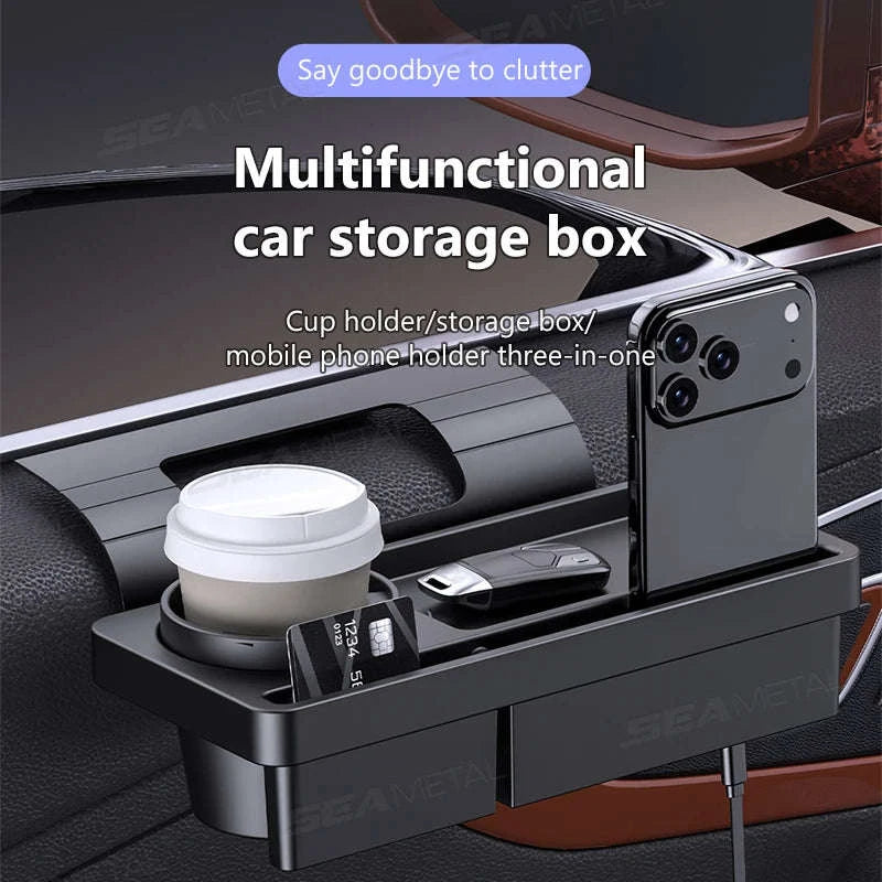 Car Side Door Organizer with Cup and Phone Holder-1pc