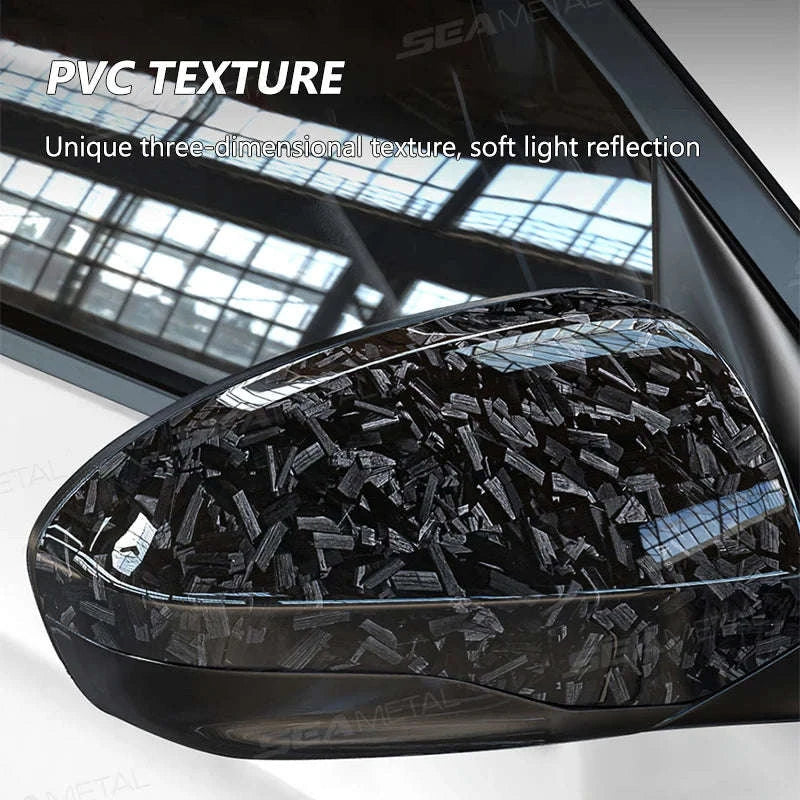 Car Side Mirror Protective Film Anti-Scratch Vinyl Sticker-Black 30x100cm