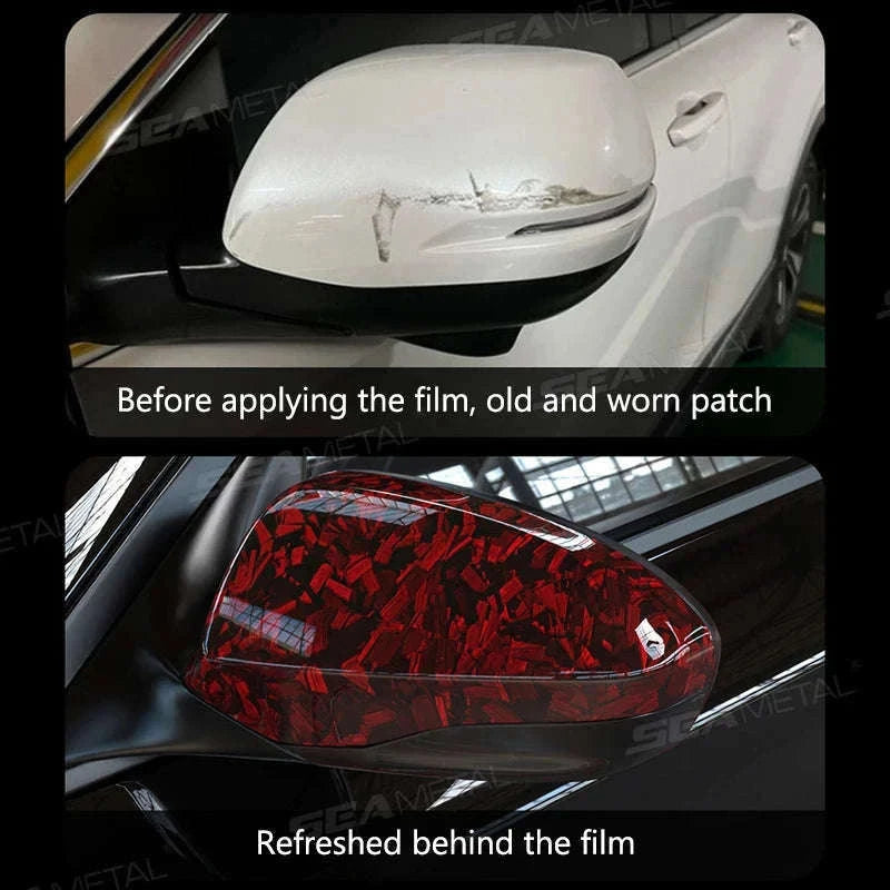 Car Side Mirror Protective Film Anti-Scratch Vinyl Sticker-Black 30x100cm