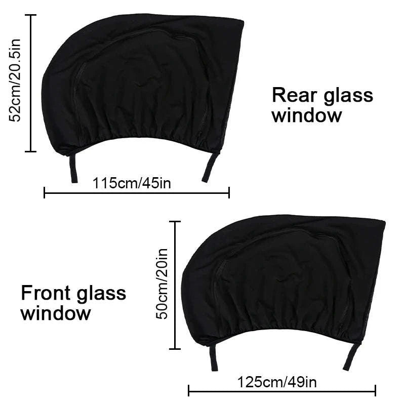 Car Side Window Sun Shade Mesh with Zipper-2pcs front window
