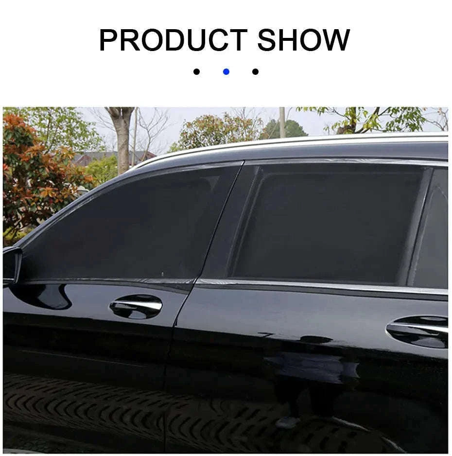 Car Side Window Sun Shade Mesh with Zipper-2pcs front window