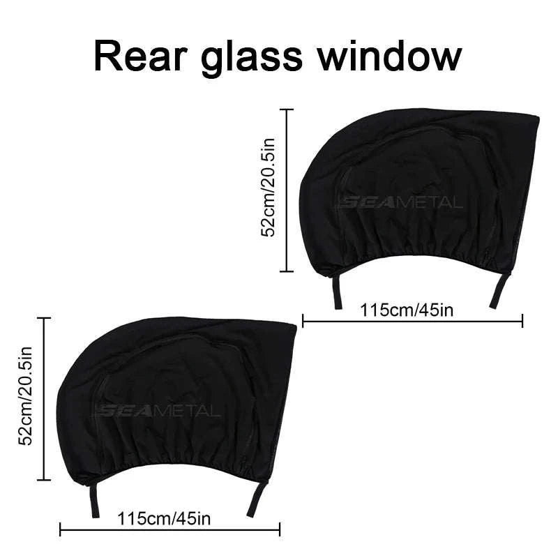 Car Side Window Sun Shade Mesh with Zipper-2pcs front window