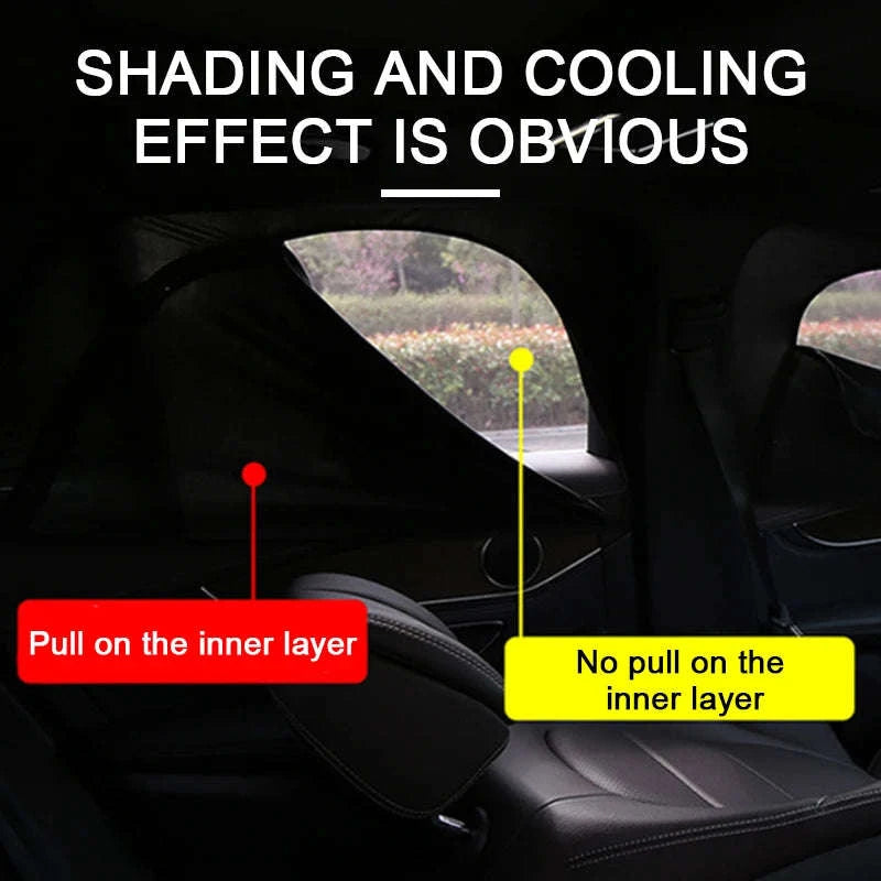Car Side Window Sun Shade Mesh with Zipper-2pcs front window