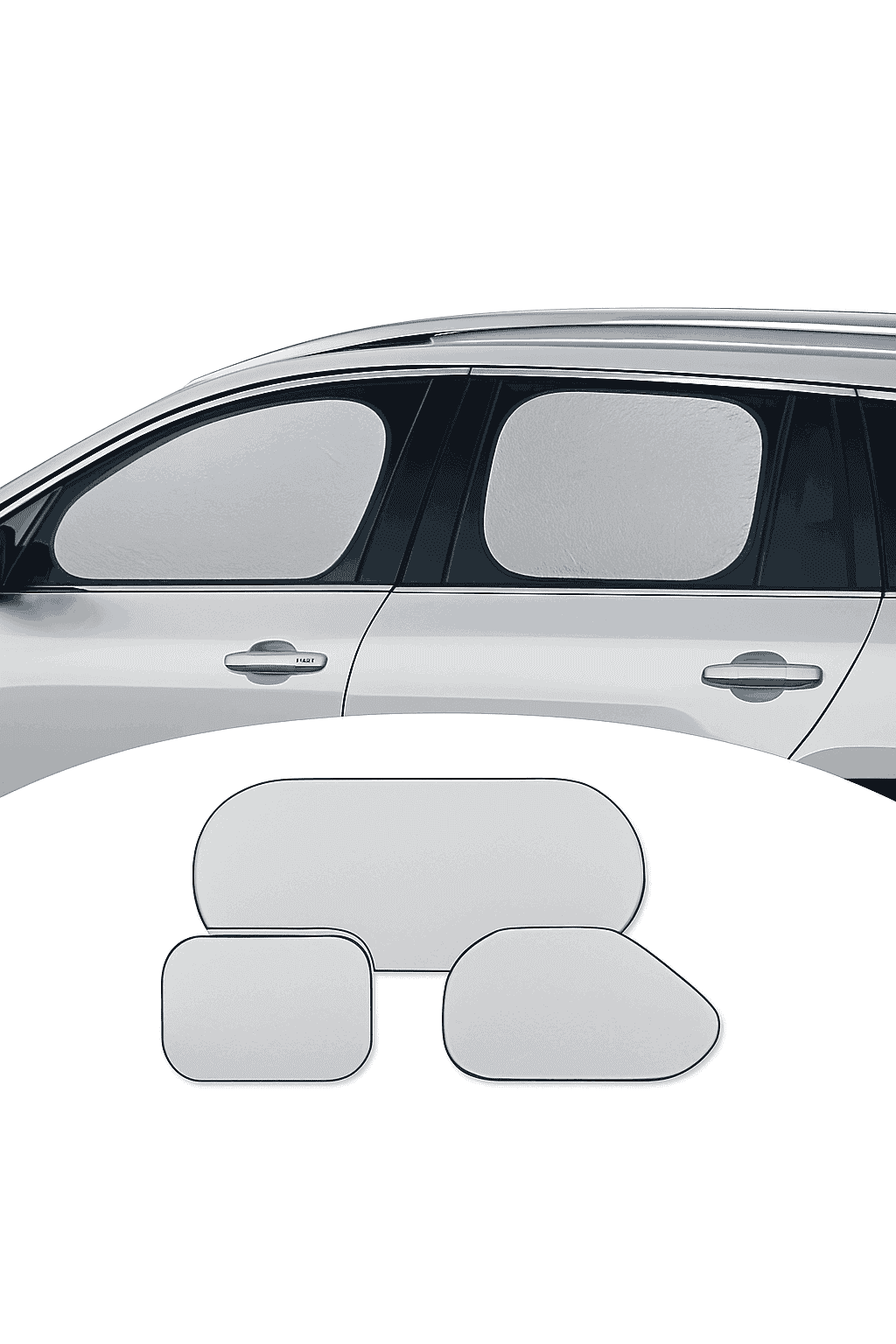 Car Side Window Sun Shade Polyester Sun Protection Cover-Front side window x2