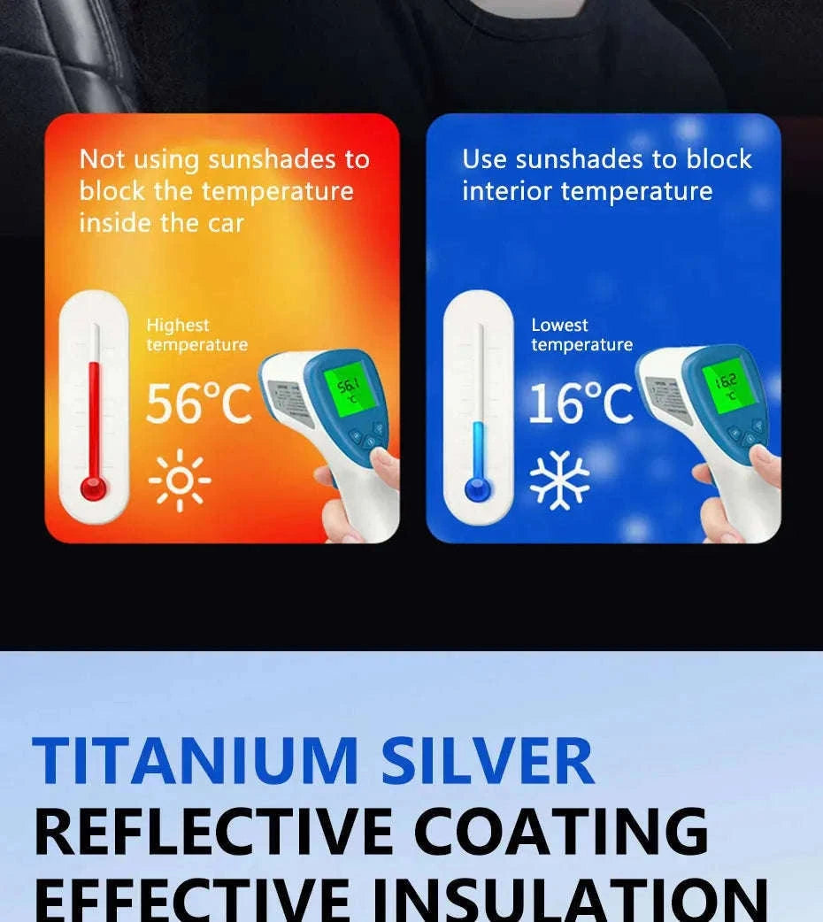 Car Side Window Sun Shade Polyester Sun Protection Cover-Front side window x2