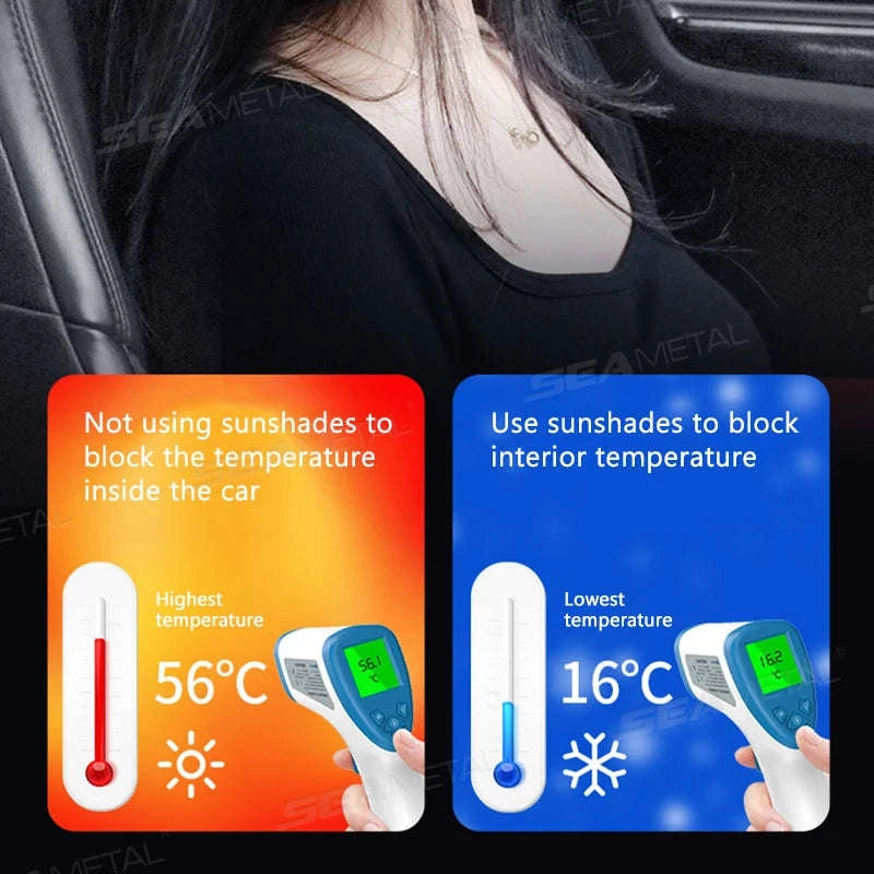 Car Side Window Sun Shade Polyester Sun Protection Cover-Front side window x2