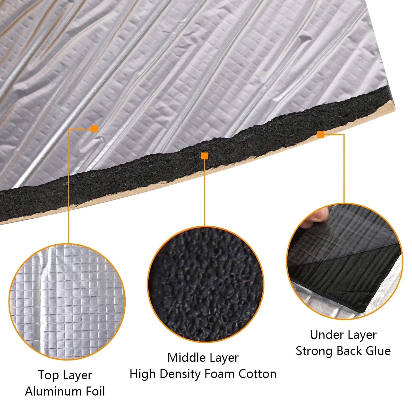 Car Sound Deadener and Thermal Insulation Mat 50x200cm 5/10mm-2000x500x5mm