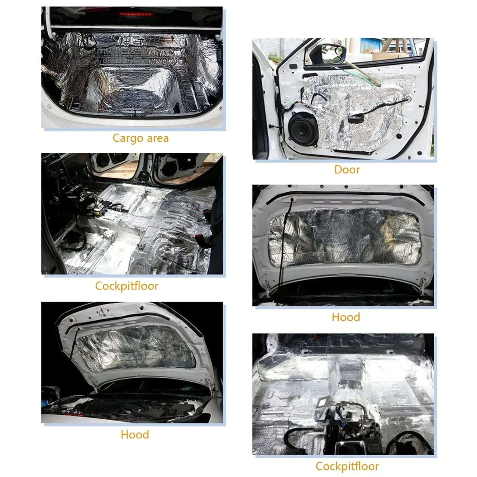 Car Soundproof Mat Heat Noise Insulation Deadening Mat-400x250x10mm / Germany