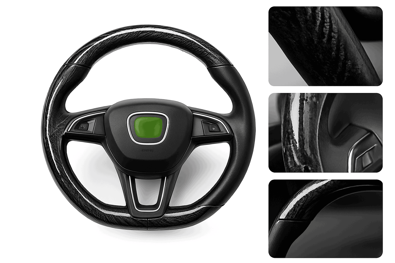 Car Steering Wheel Cover Anti-Scratch Protector-Silver 3pcs