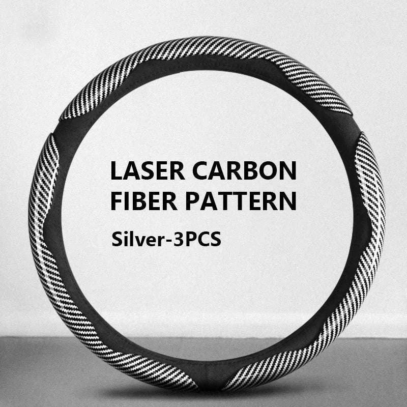 Car Steering Wheel Cover Anti-Scratch Protector-Silver 3pcs