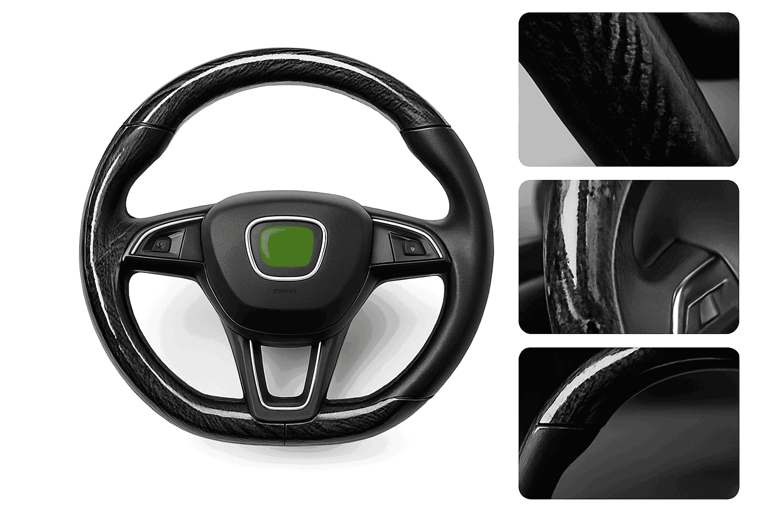Car Steering Wheel Cover Anti-Scratch Protector-Silver 3pcs