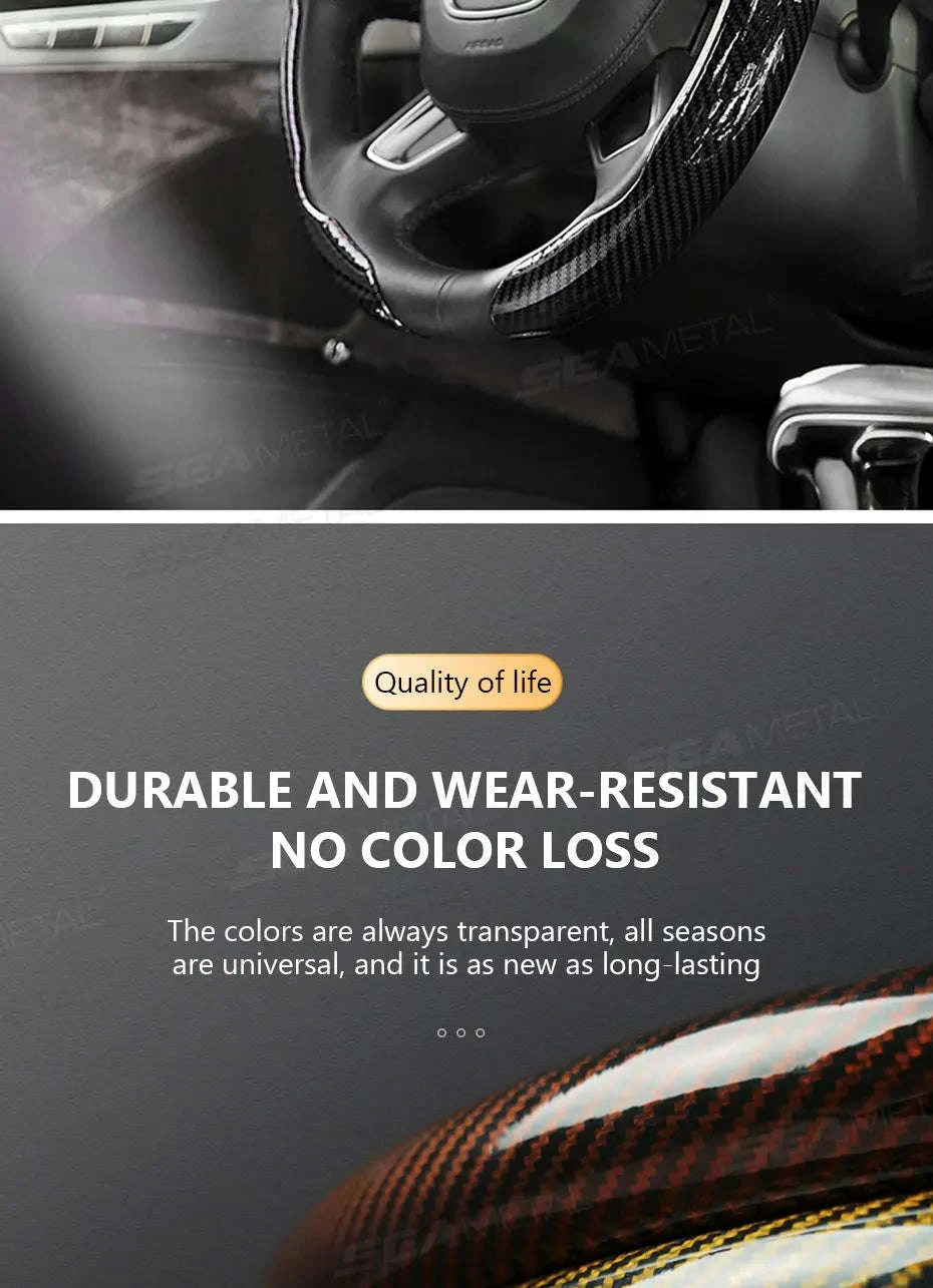 Car Steering Wheel Cover Anti-Scratch Protector-Silver 3pcs