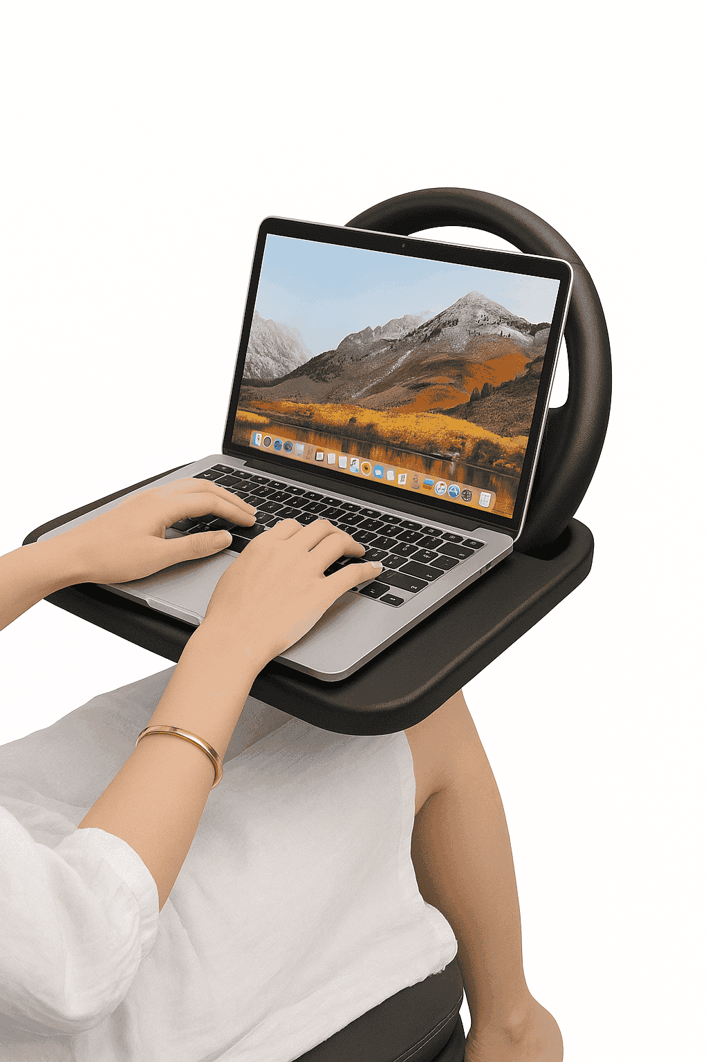 Car Steering Wheel Desk with Cup Holder-Black 1PC