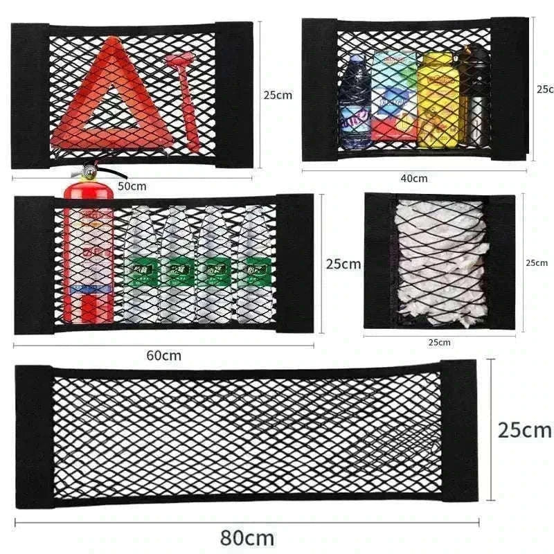 Car Storage Net Pocket Organizer for Tidy Vehicle Interiors-80 x 25cm