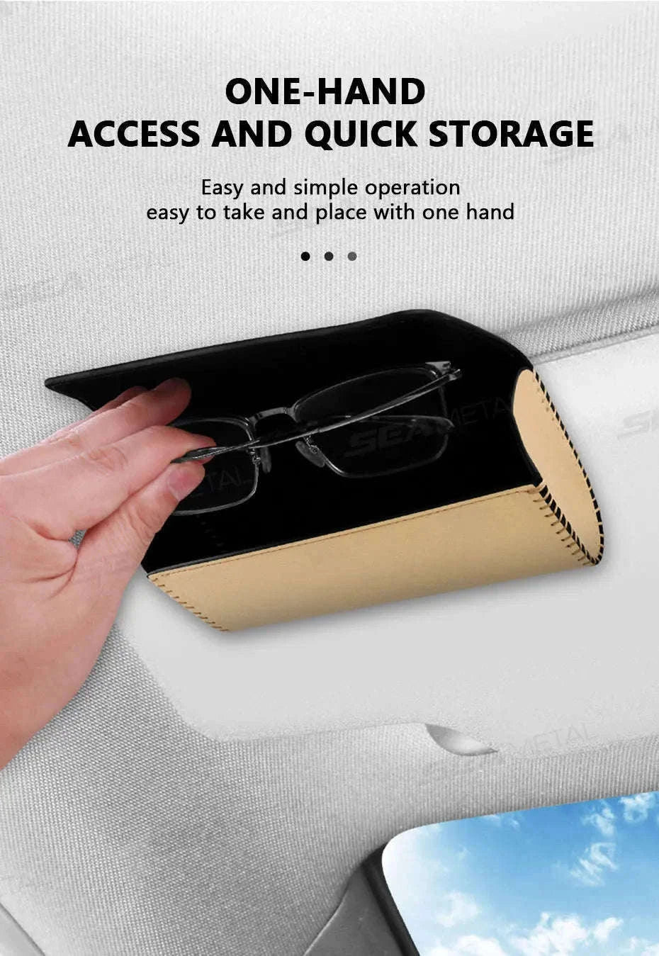 Car Sun Visor Glasses Case-Carbon fiber black