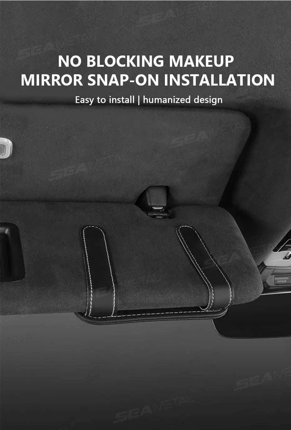 Car Sun Visor Glasses Clip with Card Holder-Gray