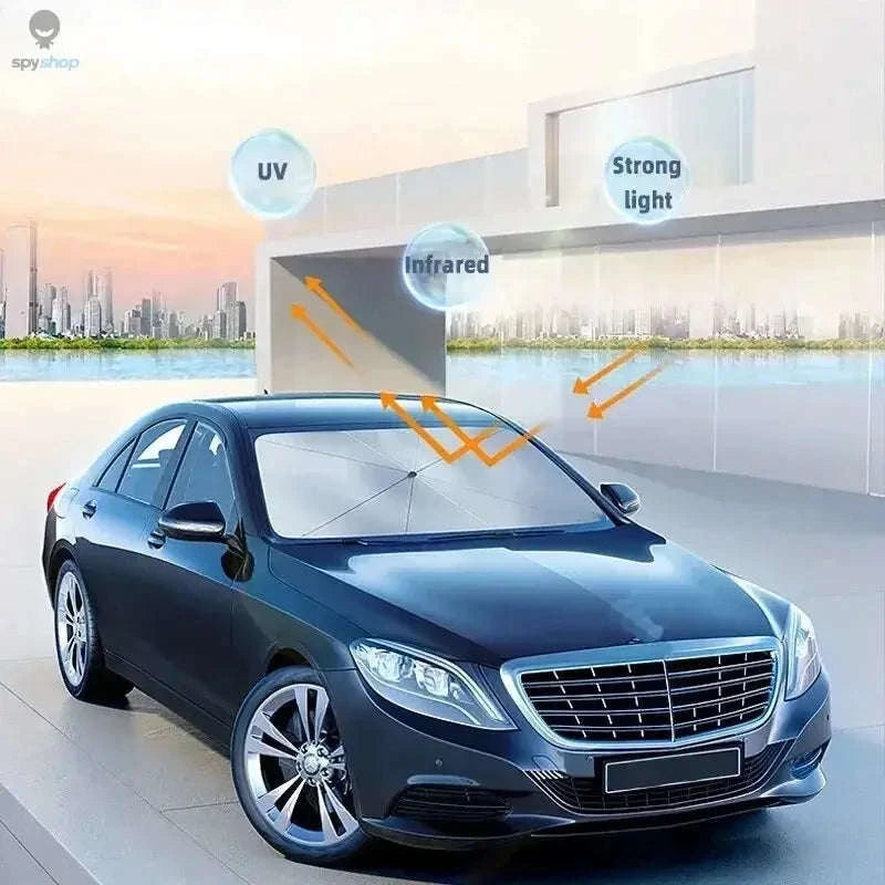 Car Sunshade Umbrella – Windshield Heat & UV Protection with Foldable Umbrella Design-1PCS 125 65