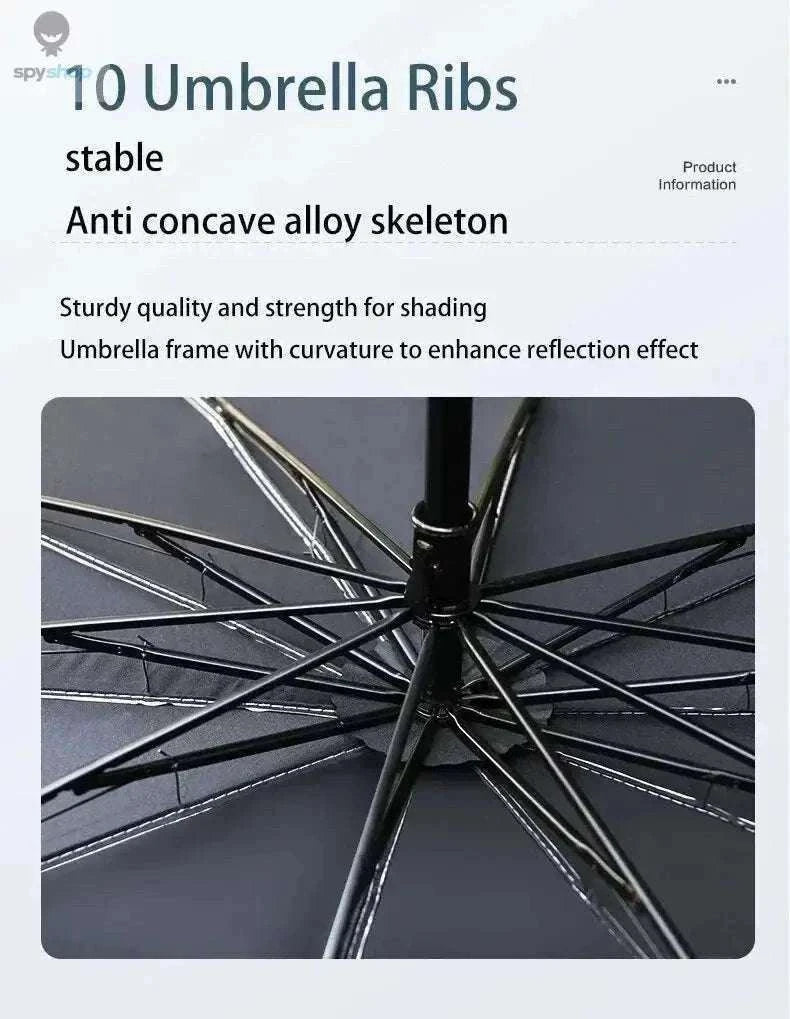 Car Sunshade Umbrella – Windshield Heat & UV Protection with Foldable Umbrella Design-