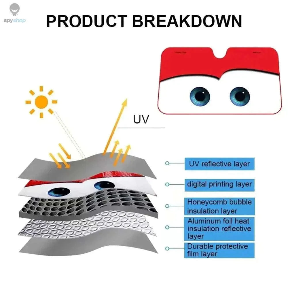 Car Sunshade Windshield Protector for Cooler, Shaded Parking-Gray