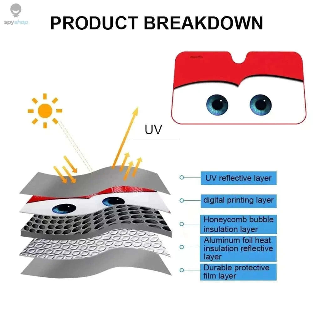 Car Sunshade Windshield Protector for Cooler, Shaded Parking-Gray