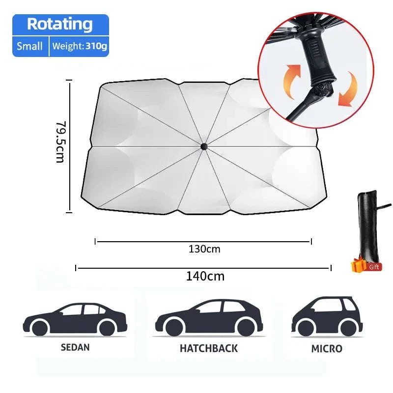 Car Sunshade Windshield Umbrella-Handle Opening M