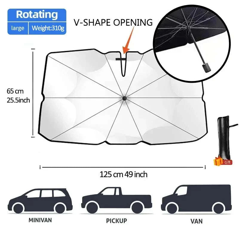 Car Sunshade Windshield Umbrella-Handle Opening M