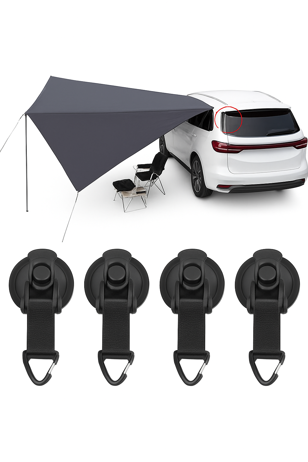 Car Tent Suction Cup Buckle Side Awning Anchors