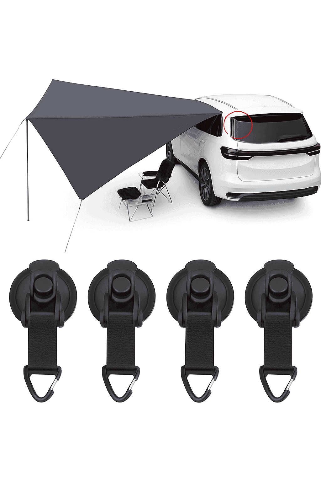 Car Tent Suction Cup Buckle Side Awning Anchors-PC-6