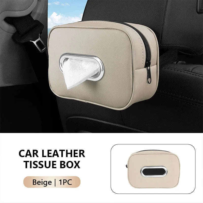 Car Tissue Holder with Adjustable Strap-Red 1pc