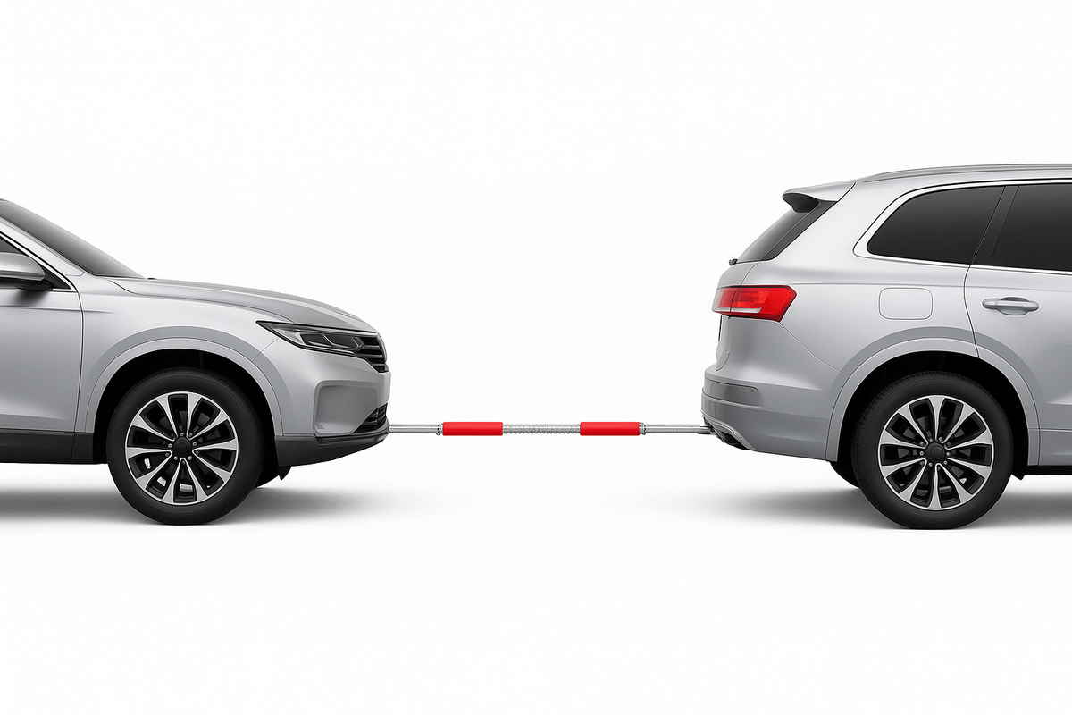 Car Towing Pole 3T Trailer Hitch Tow Bar with Spring Buffer for RV Jeep Off Road Vehicle Truck Detachable Safety Sturdy Tow Rope
