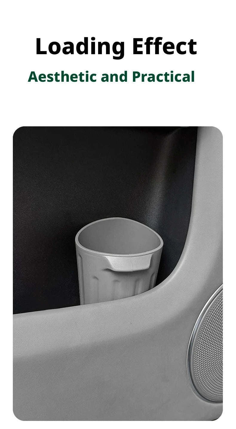 Car Trash Can Silicone Anti-Slip Washable Oil-Repellent Cup Holder Bin-Orange